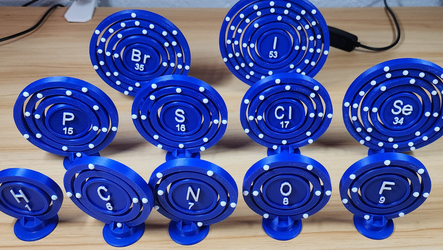🧪 Set completo de modelos atómicos por Colores – Los 118 elementos de la tabla periódica